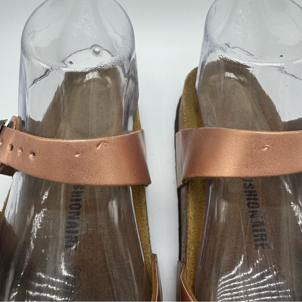 Cushionaire Luna Cork Footbed Sandals Rose Gold Size 8W Comfort Buckle Boho - Picture 10 of 10